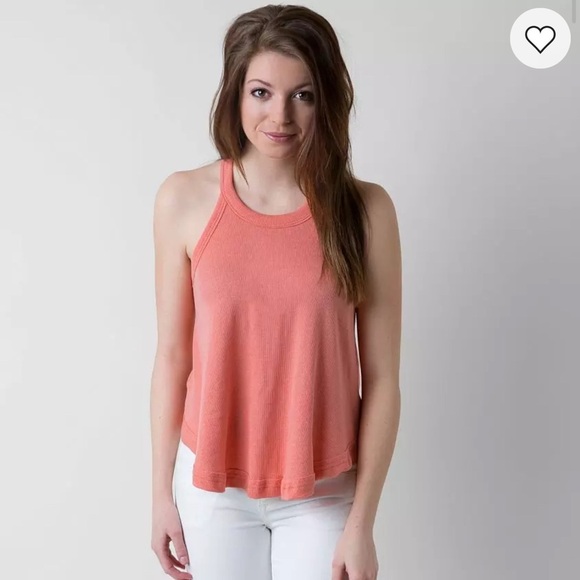 We The Free Coral Halter Tank Top with Cut Out Detail size S - Picture 2 of 7